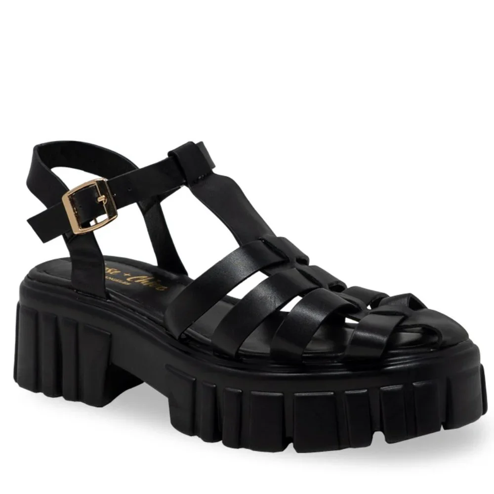 Women 's Platform Wedge Sandals Open Toe Adjustable Ankle Strap Chunky Heel - Picture 2 of 4